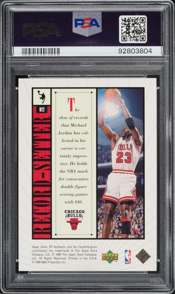 1998 SP Authentic Michael Michael Jordan #M12 PSA 10 GEM MINT