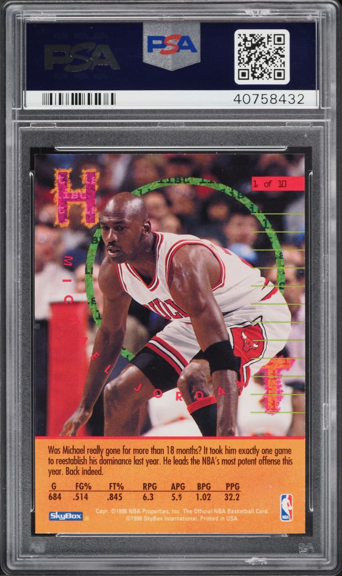 1995 Hoops Hot List Michael Jordan #1 PSA 10 GEM MINT