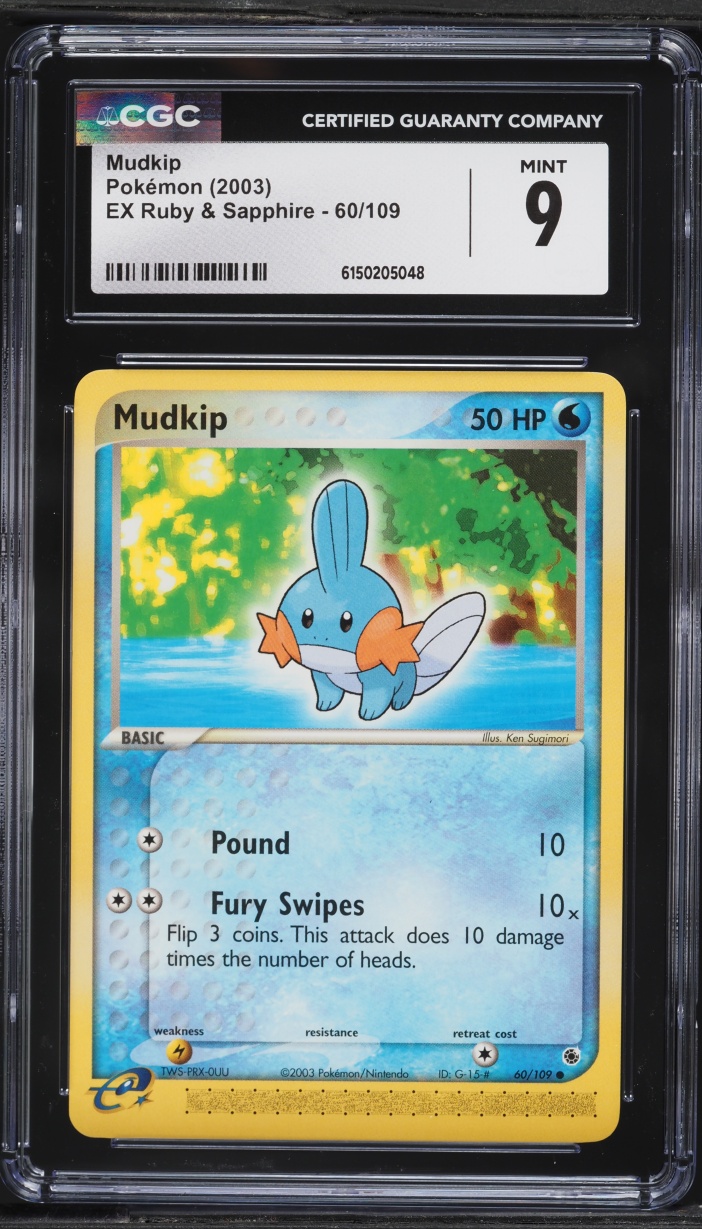 2003 Pokemon EX Ruby & Sapphire Mudkip #60 CGC 9 MINT