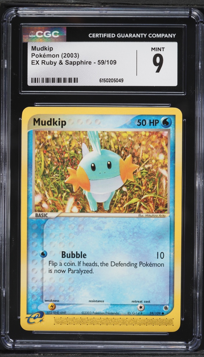 2003 Pokemon EX Ruby & Sapphire Mudkip #59 CGC 9 MINT