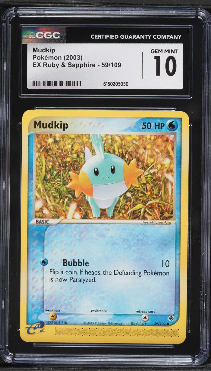 2003 Pokemon EX Ruby & Sapphire Mudkip #59 CGC 10 GEM MINT