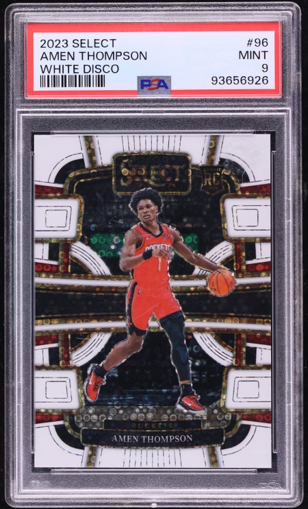 2023 Select Concourse White Disco Prizm Amen Thompson ROOKIE /75 #96 PSA 9 MINT