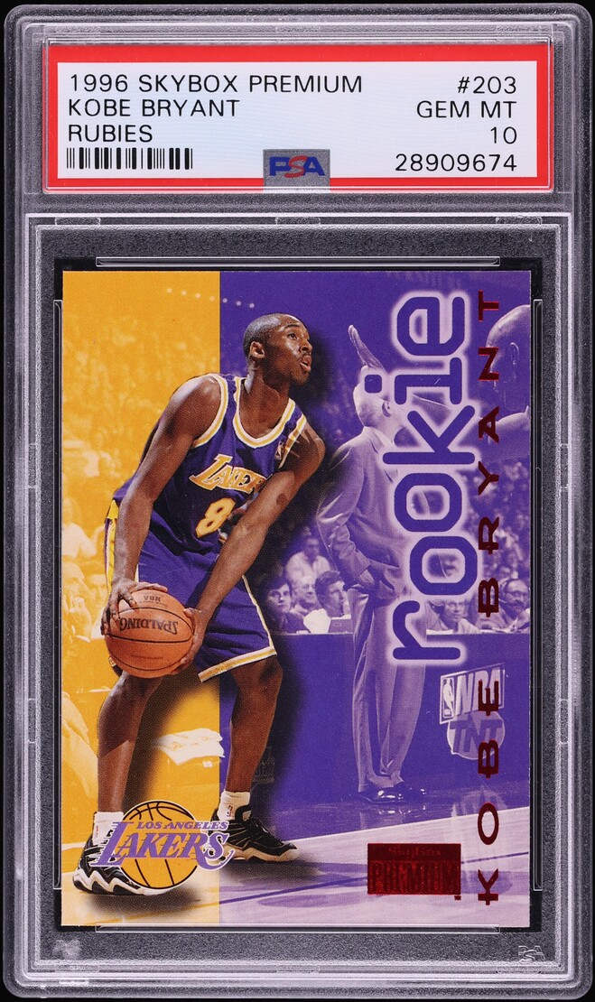 1996 Skybox Premium Rubies Kobe Bryant ROOKIE #203 PSA 10 GEM MINT - Photo 1