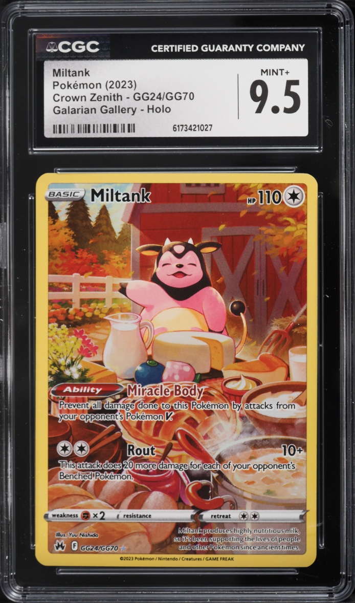2023 Pokemon Sword & Shield Crown Zenith Full Art Miltank #GG24 CGC 9.5 MINT+
