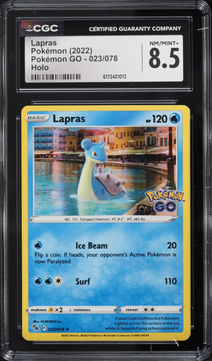 2022 Pokemon Sword & Shield Pokemon GO Holo Lapras #023 CGC 8.5 NM-MT+