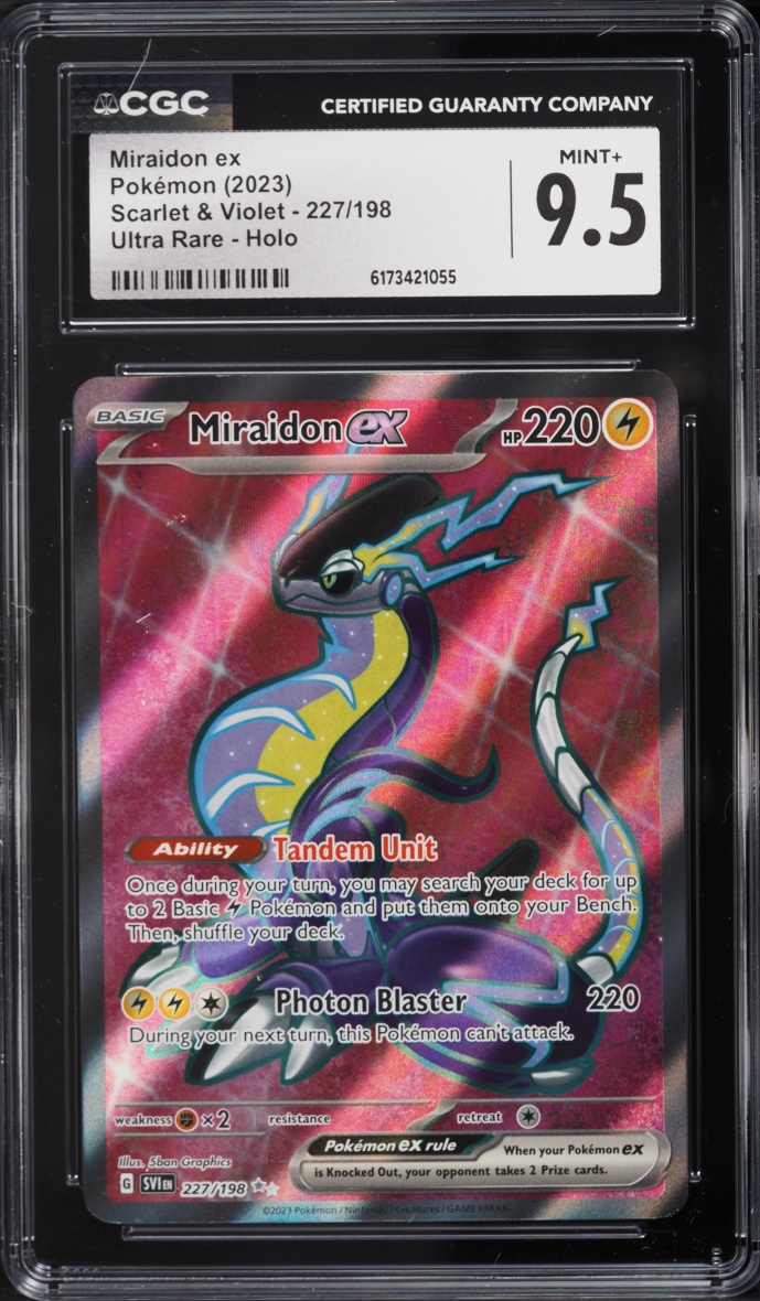 2023 Pokemon Scarlet & Violet Full Art Miraidon ex #227 CGC 9.5 MINT+