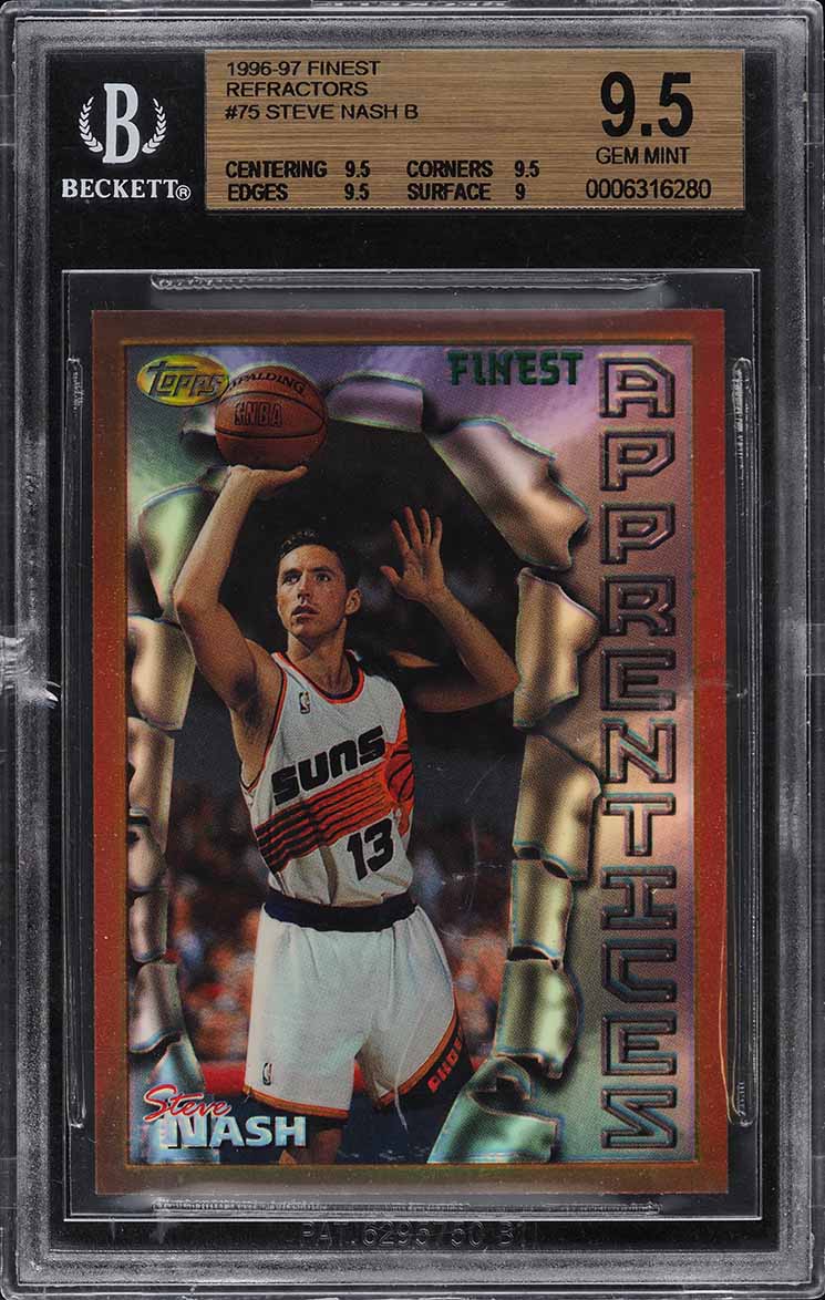 1996 Finest Refractor Steve Nash ROOKIE #75 BGS 9.5 GEM MINT