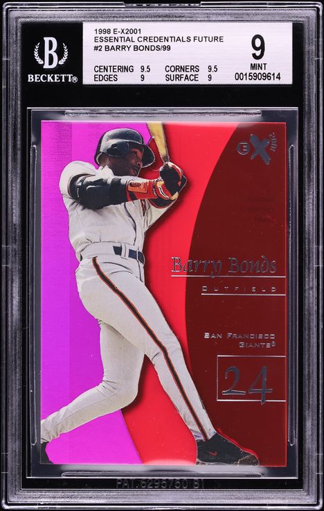 1998 Skybox E-X2001 Essential Credentials Future Barry Bonds /99 #2 BGS 9 MINT