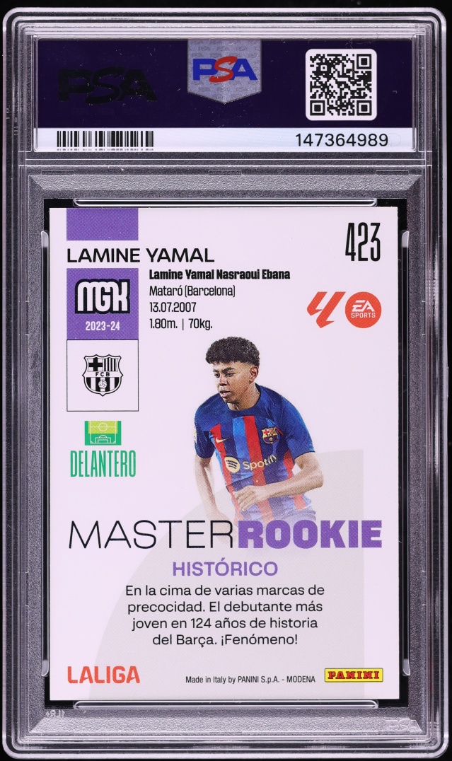 2023 Panini Megacracks La Liga EA Sports Lamine Yamal ROOKIE #423 PSA 6 EXMT