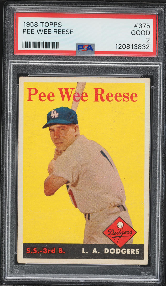 1958 Topps Pee Wee Reese #375 PSA 2 GD