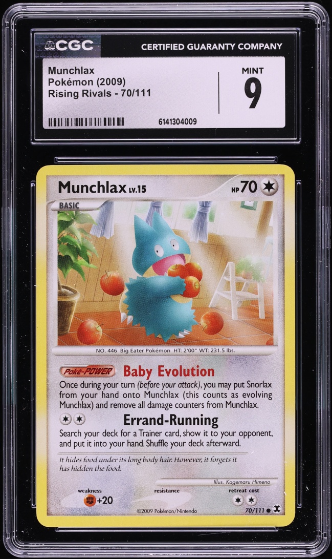 2009 Pokemon Platinum Rising Rivals Munchlax #70 CGC 9 MINT