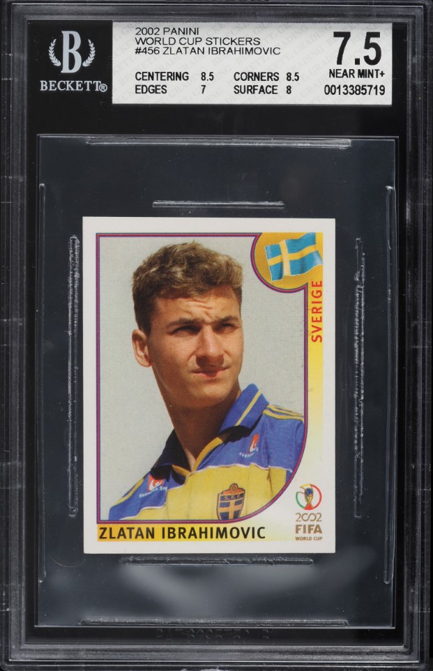 2002 Panini World Cup Korea Japan Zlatan Ibrahimovic ROOKIE #456 BGS 7.5