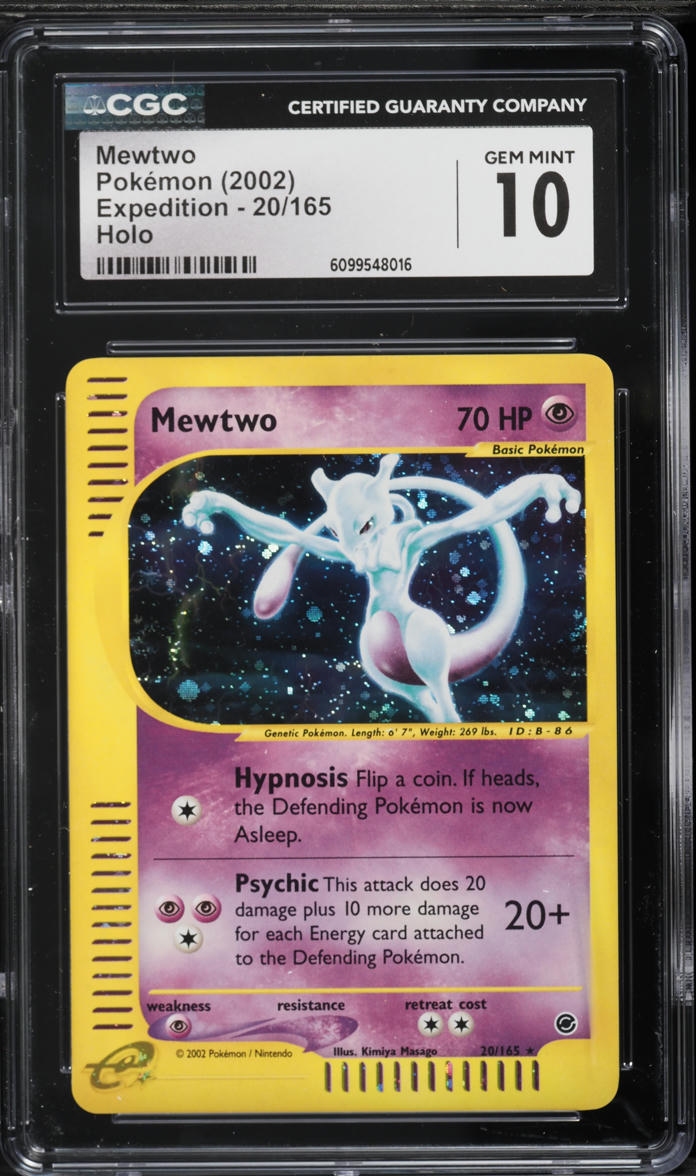2002 Pokemon Expedition Holo Mewtwo #20 CGC 10 GEM MINT