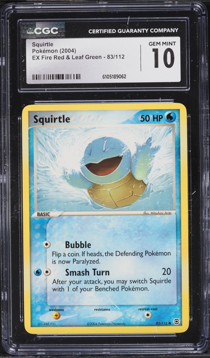 2004 Pokemon EX Fire Red & Leaf Green Squirtle #83 CGC 10 GEM MINT