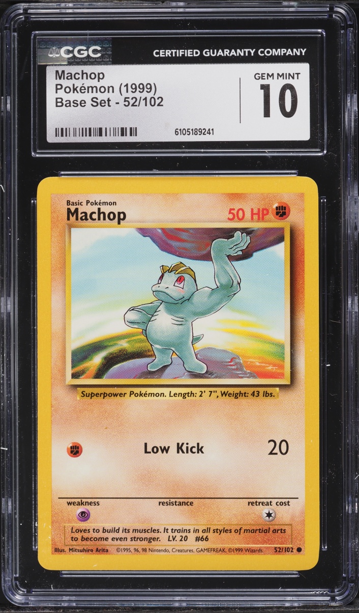 1999 Pokemon Base Set Machop #52 CGC 10 GEM MINT