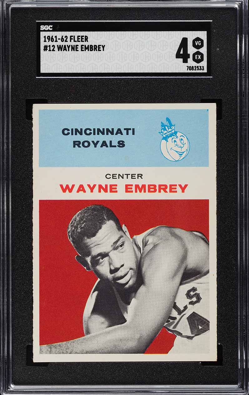 1961 Fleer Basketball Wayne Embrey ROOKIE #12 SGC 4 VGEX