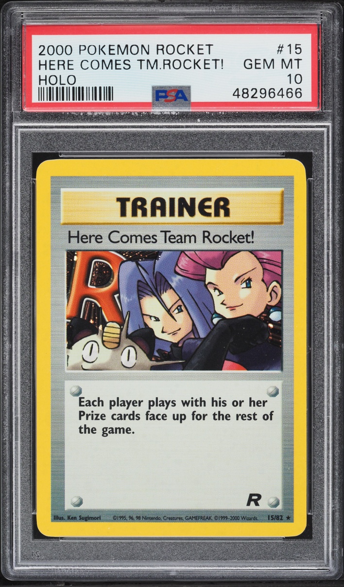 2000 Pokemon Team Rocket Holo Here Comes Team Rocket #15 PSA 10 GEM MINT