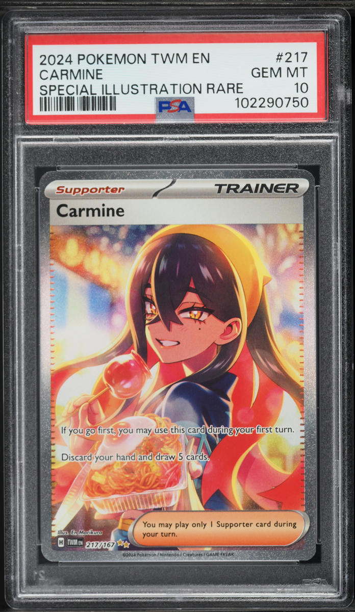 2024 Pokemon Scarlet & Violet Twilight Masquerade SIR Carmine #217 PSA 10 GEM MINT