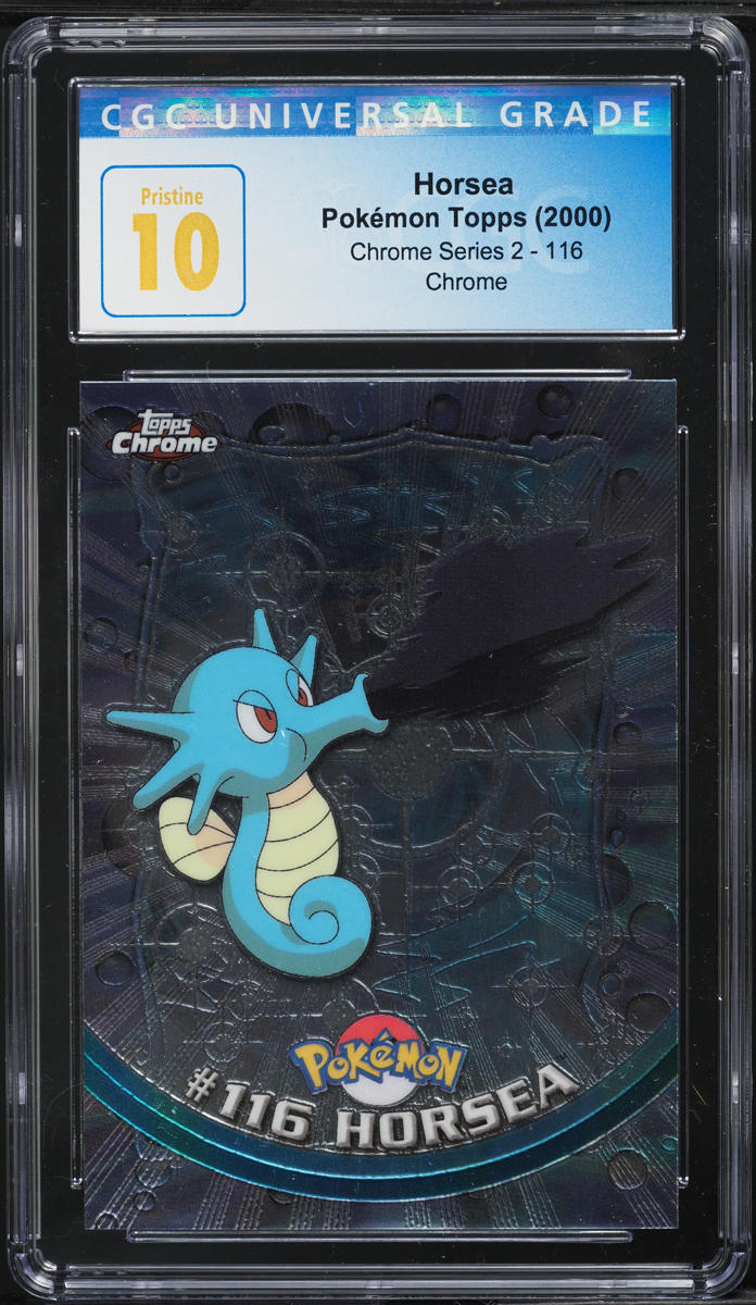 2000 Topps Chrome Pokemon Series 2 Chrome Horsea #116 CGC 10 PRISTINE