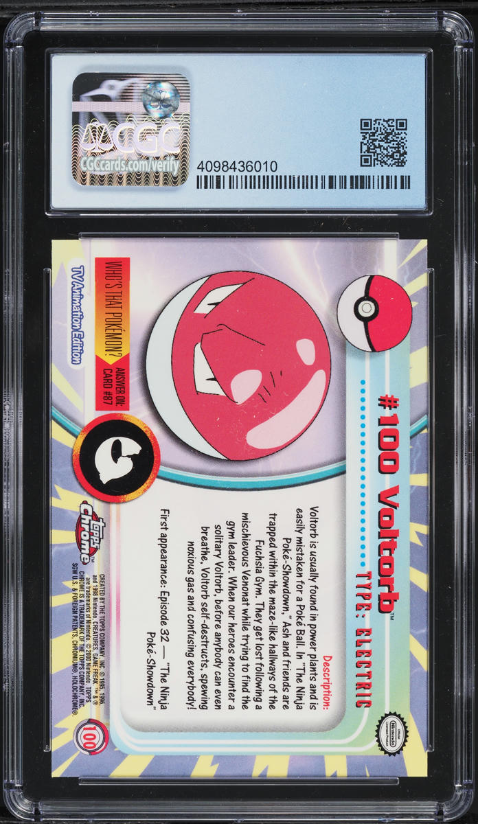 2000 Topps Chrome Pokemon Series 2 Chrome Voltorb #100 CGC 10 PERFECT