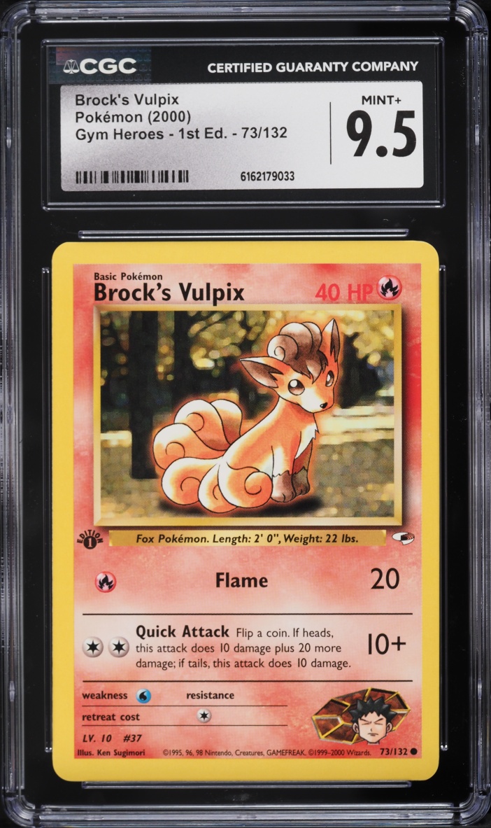 2000 Pokemon Gym Heroes 1st Edition Brock's Vulpix #73 CGC 9.5 MINT+
