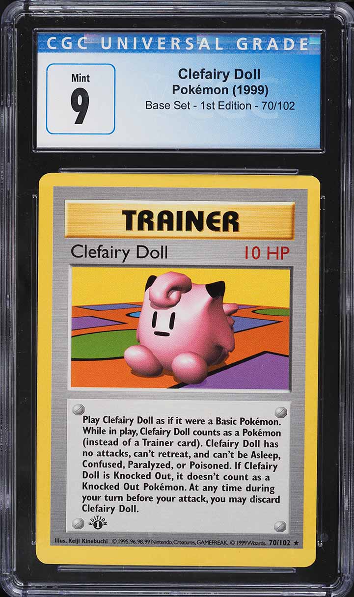 1999 Pokemon Base Set Shadowless 1st Edition Clefairy Doll #70 CGC 9 MINT