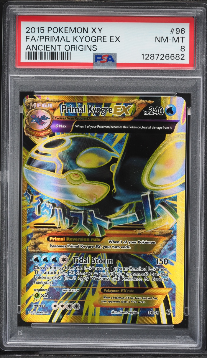 2015 Pokemon XY Ancient Origins Full Art Primal Kyogre EX #96 PSA 8 NM-MT