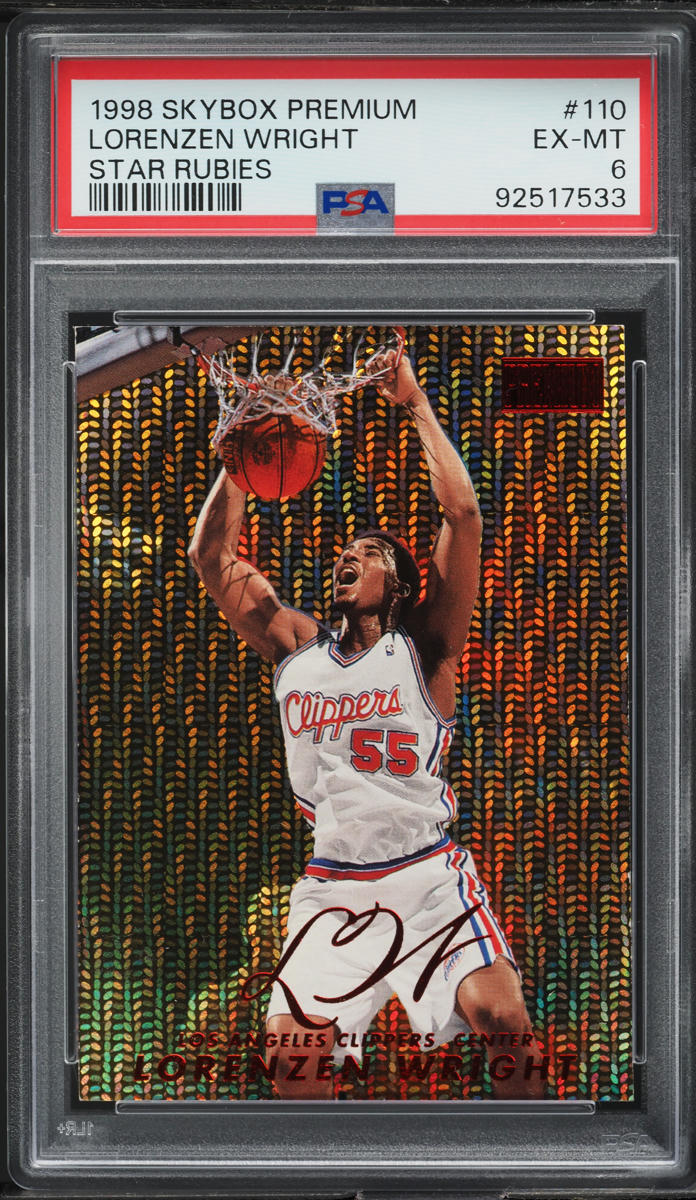1998 Skybox Premium Star Rubies Lorenzen Wright /50 #110 PSA 6 EXMT