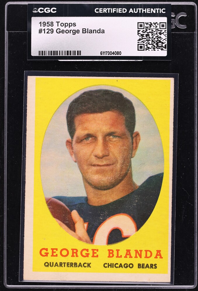 1958 Topps Football George Blanda #129 CGC AUTH