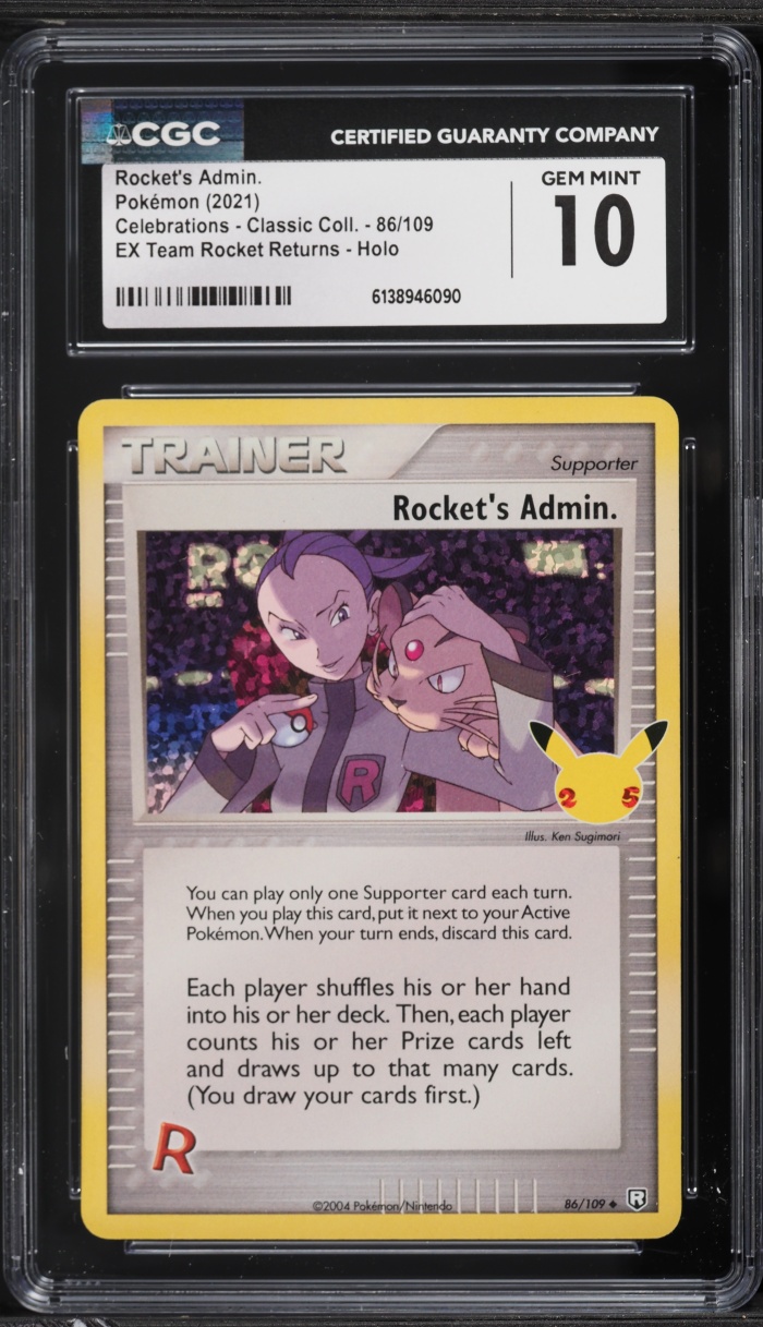 2021 Pokemon SWSH Celebrations Classic Collection Holo Rocket's Admin. #86 CGC 10 GEM MINT