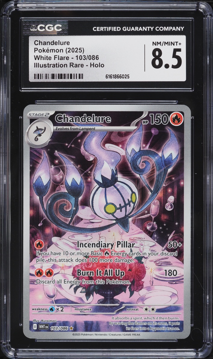 2025 Pokemon Scarlet & Violet White Flare IR Chandelure #103 CGC 8.5 NM-MT+