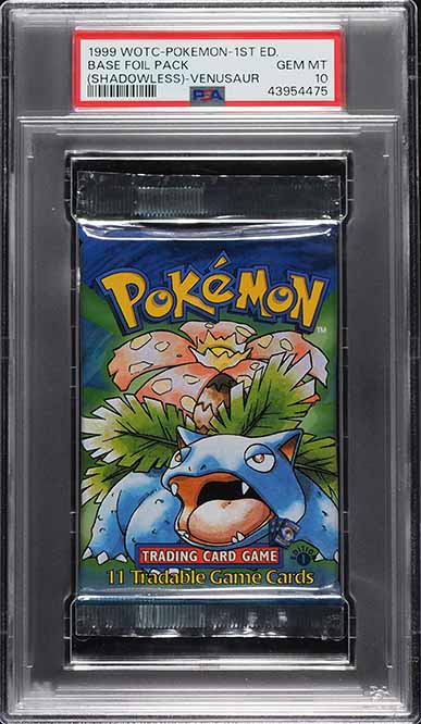 1999 Pokemon Base Shadowless 1st Edition Foil Pack Venusaur PSA 10 GEM MINT