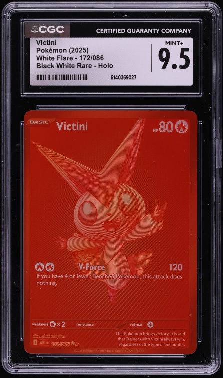 2025 Pokemon Scarlet & Violet White Flare BWR Victini #172 CGC 9.5 MINT+