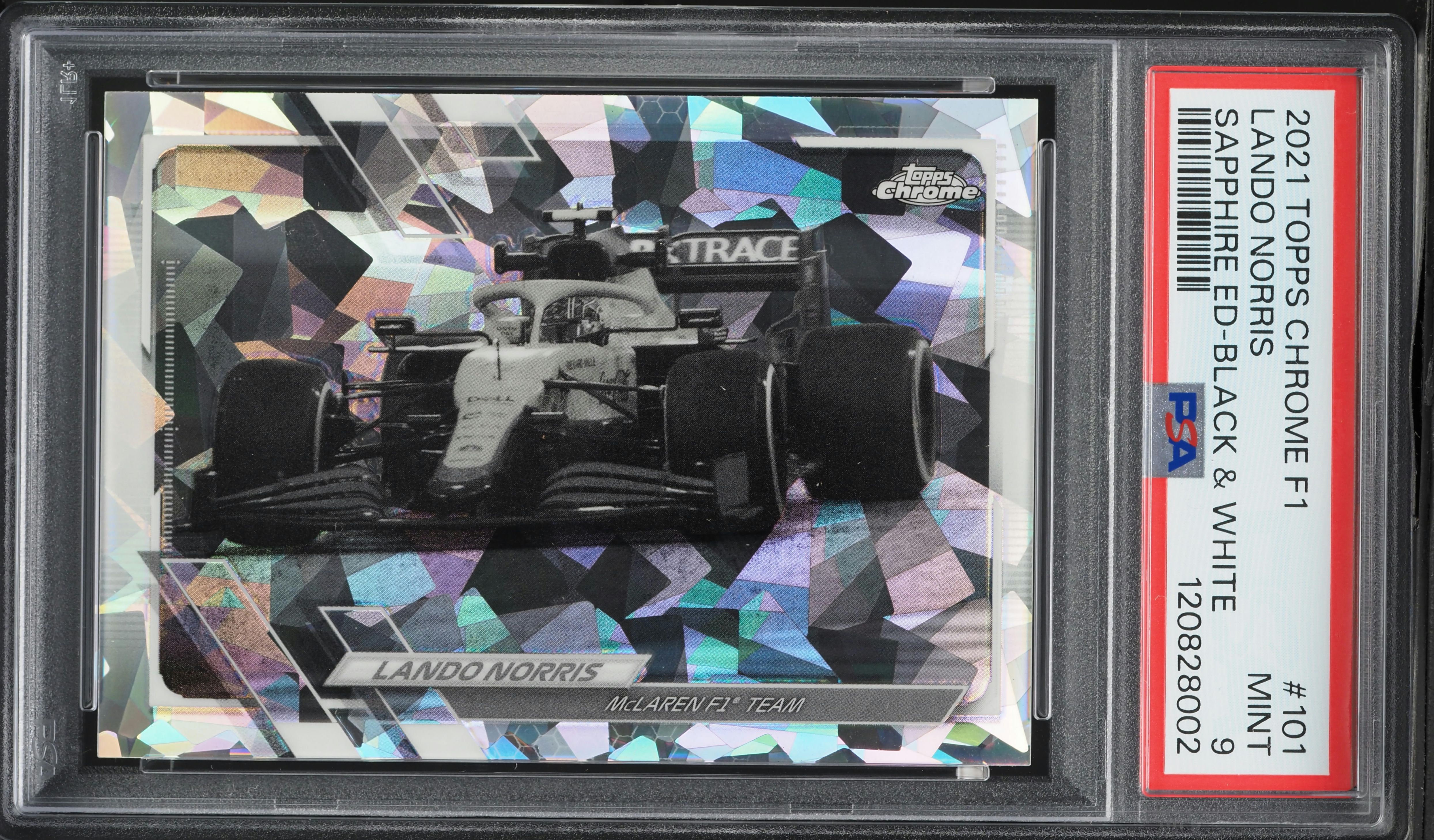 2021 Topps Chrome Formula 1 F1 Sapphire Black & White Lando Norris