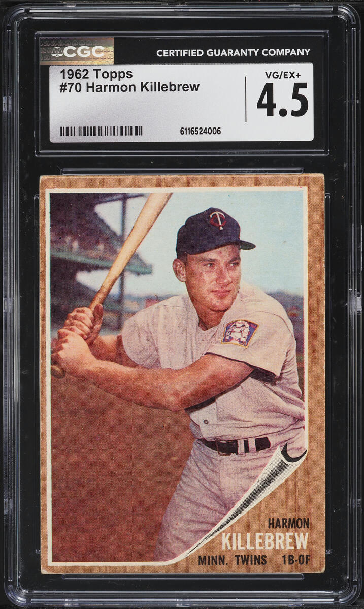 1962 Topps Harmon Killebrew #70 CGC 4.5 VGEX+