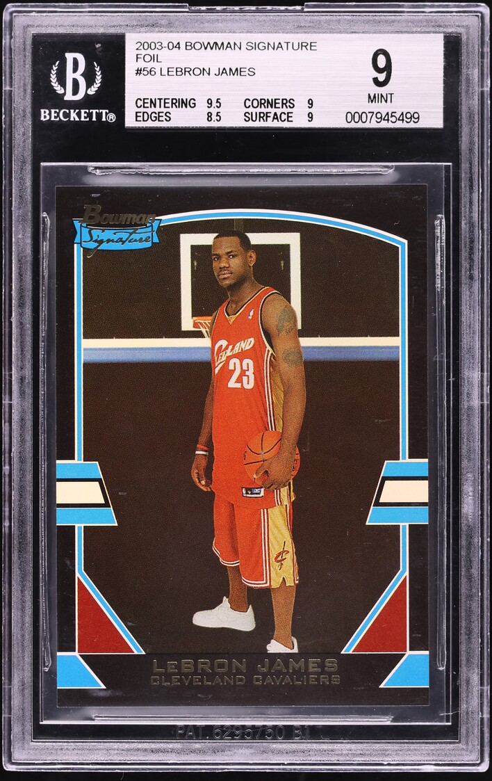 2003 Bowman Signature Foil LeBron James ROOKIE /125 #56 BGS 9 MINT