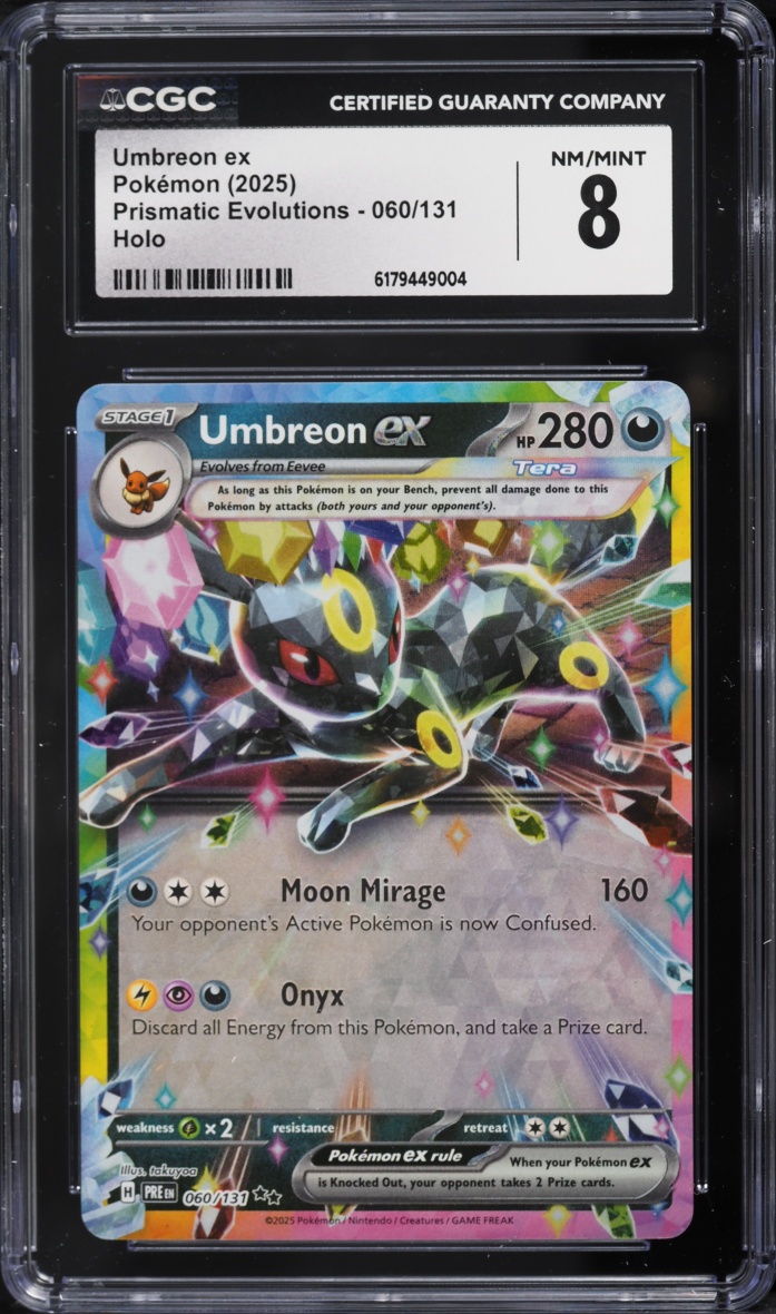 2025 Pokemon Scarlet & Violet Prismatic Evolutions Holo Umbreon ex #60 CGC 8 NM-MT