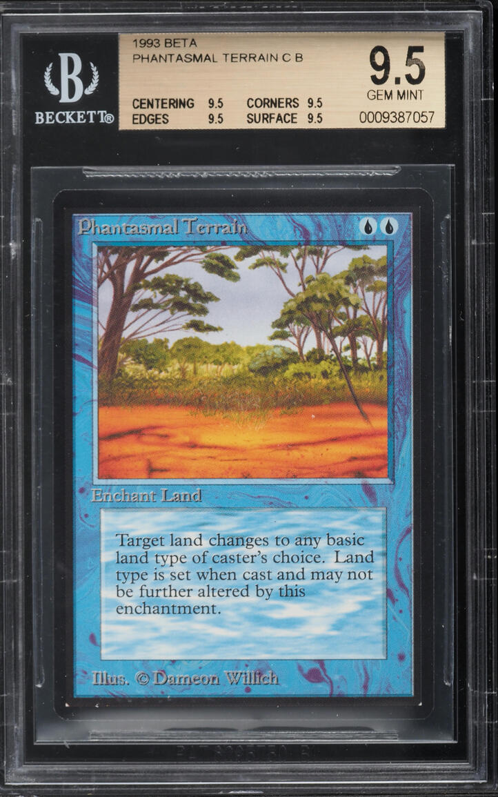 1993 Magic The Gathering MTG Beta Phantasmal Terrain BGS 9.5 GEM MINT