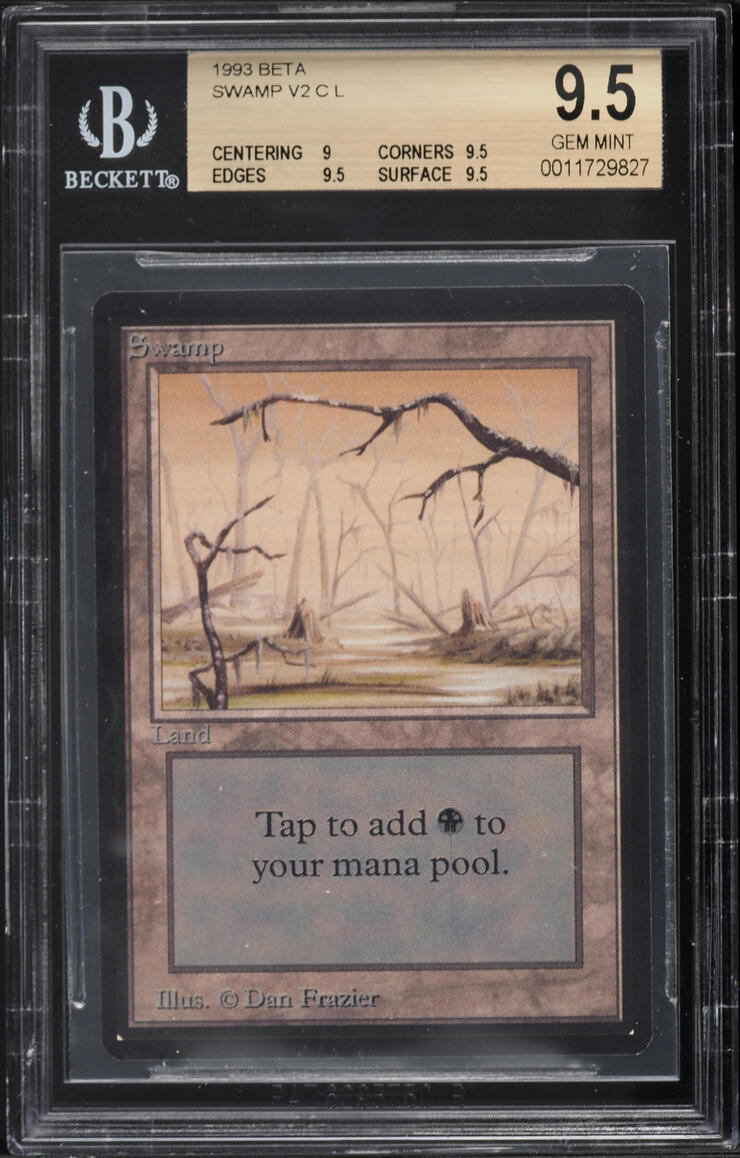 1993 Magic The Gathering MTG Beta Swamp BGS 9.5 GEM MINT