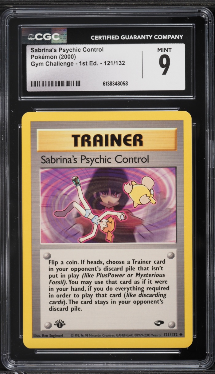 2000 Pokemon Gym Challenge 1st Edition Sabrina's Psychic Control #121 CGC 9 MINT