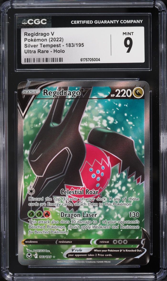 2022 Pokemon Sword & Shield Silver Tempest Full Art Regidrago V #183 CGC 9 MINT