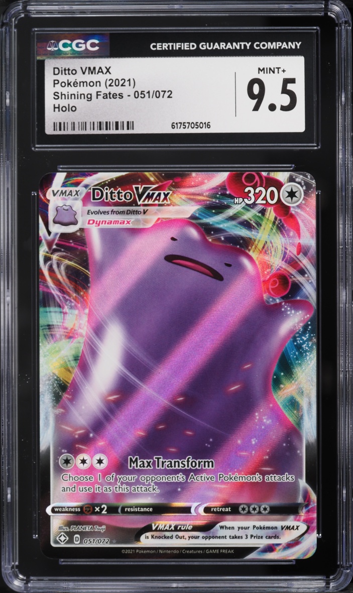 2021 Pokemon Sword & Shield Shining Fates Full Art Ditto VMAX #51 CGC 9.5 MINT+