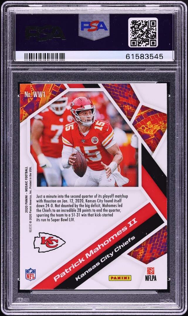 2020 Panini Mosaic Will To Win Patrick Mahomes II #WW1 PSA 10 GEM MINT