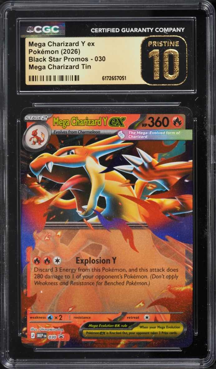 2026 Pokemon Mega Evolution Black Star Promo Tin Mega Charizard Y Ex #30 CGC 10 PRISTINE