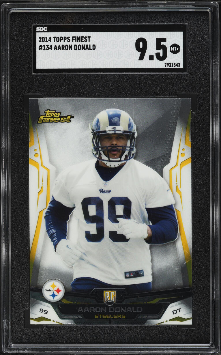 2014 Finest Xfractor Aaron Donald ROOKIE #134 SGC 9.5 MINT+