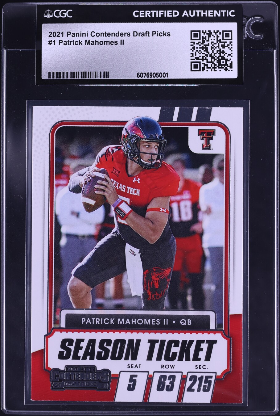 2021 Panini Contenders Draft Picks Patrick Mahomes II #1 CGC AUTH