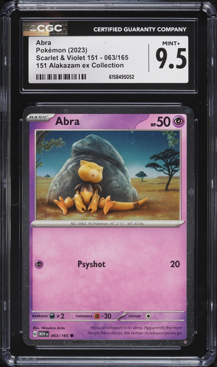 2023 Pokemon Scarlet & Violet Promo 151 Collection Abra #63 CGC 9.5 MINT+