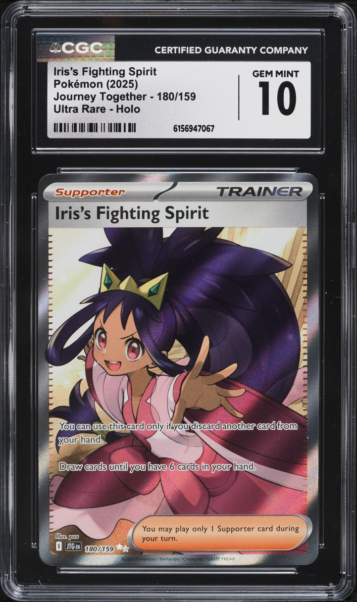 2025 Pokemon Scarlet & Violet Journey Together Full Art Iris's Fighting Spirit #180 CGC 10 GEM
