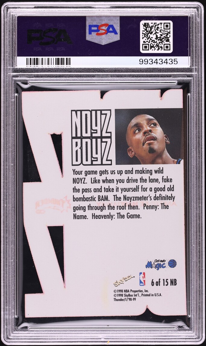 1998 Skybox Thunder Noyz Boyz Anfernee Hardaway #6 PSA 9 MINT - Photo 2
