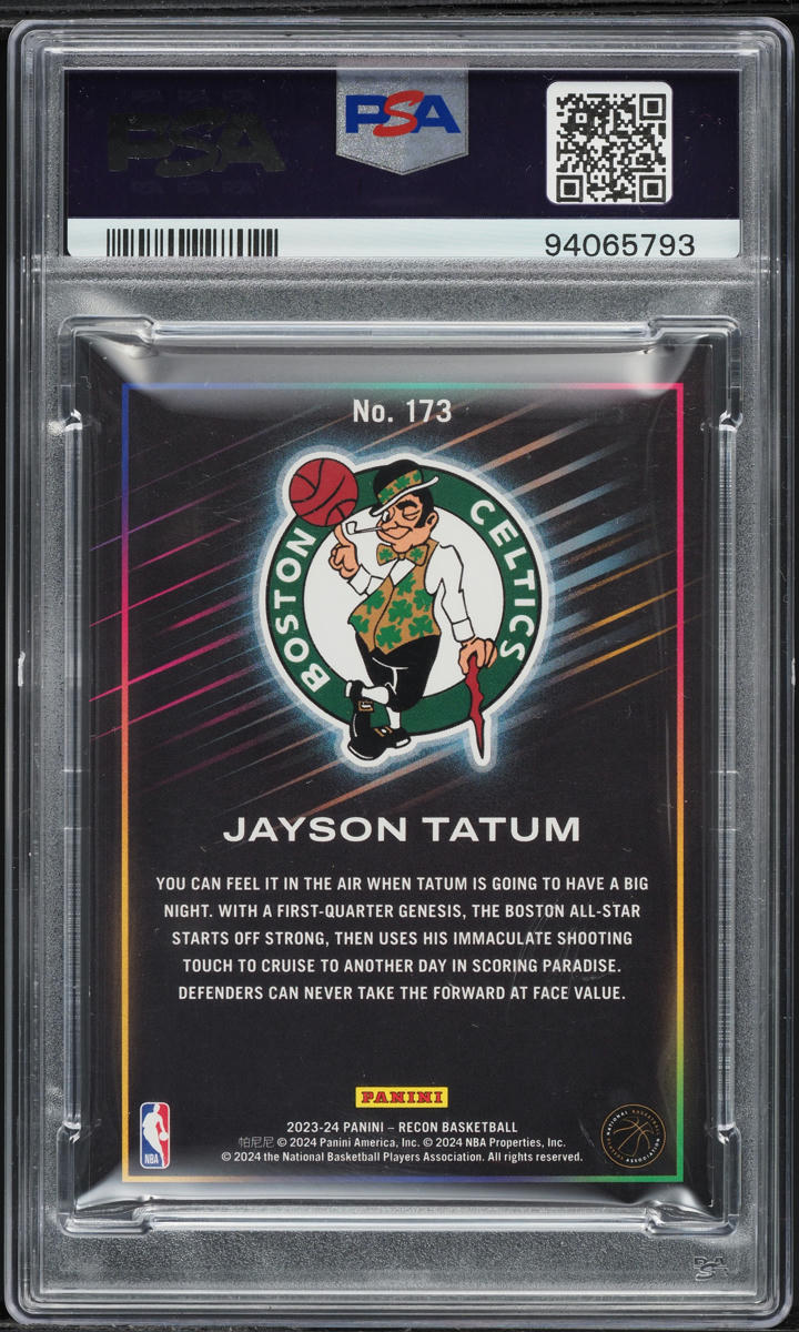 2023 Panini Recon Orange FOTL Jayson Tatum /12 #173 PSA 9 MINT